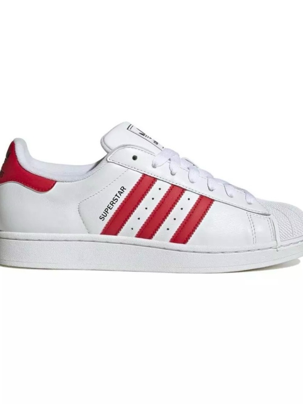 adidas Superstar White Sneakers with Red Stripes